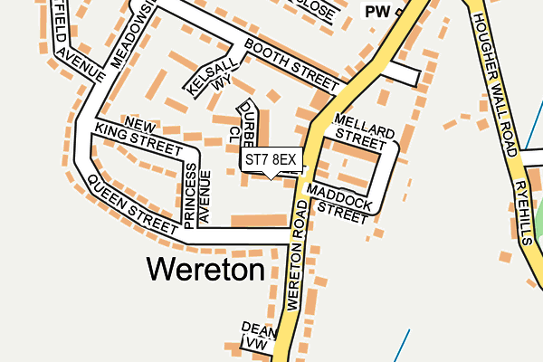 ST7 8EX map - OS OpenMap – Local (Ordnance Survey)