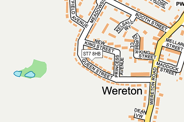 ST7 8HB map - OS OpenMap – Local (Ordnance Survey)