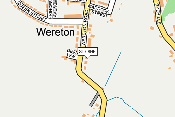 ST7 8HE map - OS OpenMap – Local (Ordnance Survey)