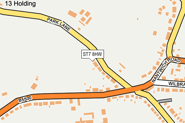 ST7 8HW map - OS OpenMap – Local (Ordnance Survey)
