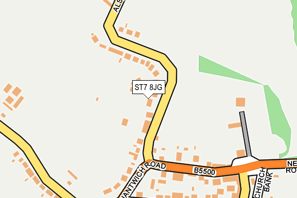 ST7 8JG map - OS OpenMap – Local (Ordnance Survey)