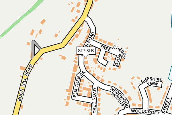 ST7 8LB map - OS OpenMap – Local (Ordnance Survey)