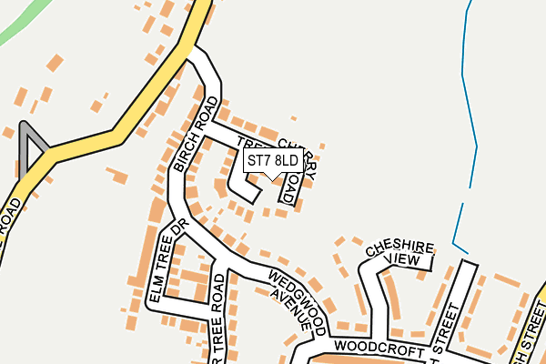 ST7 8LD map - OS OpenMap – Local (Ordnance Survey)