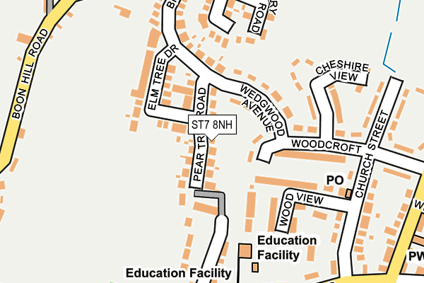 ST7 8NH map - OS OpenMap – Local (Ordnance Survey)