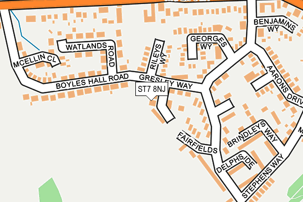 ST7 8NJ map - OS OpenMap – Local (Ordnance Survey)