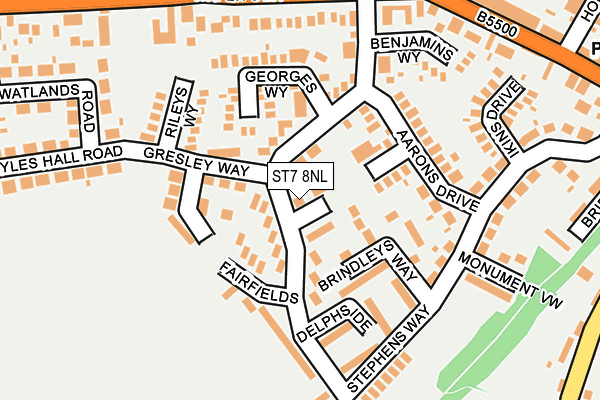 ST7 8NL map - OS OpenMap – Local (Ordnance Survey)