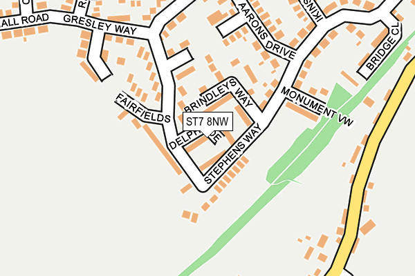 ST7 8NW map - OS OpenMap – Local (Ordnance Survey)