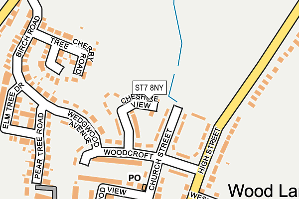 ST7 8NY map - OS OpenMap – Local (Ordnance Survey)