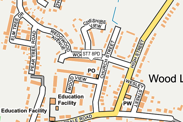 ST7 8PD map - OS OpenMap – Local (Ordnance Survey)