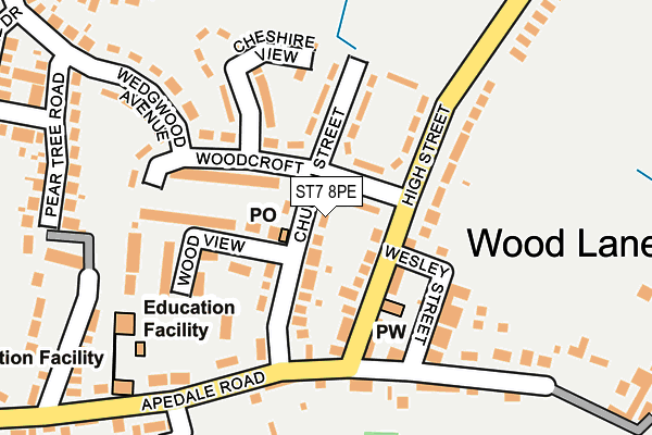 ST7 8PE map - OS OpenMap – Local (Ordnance Survey)