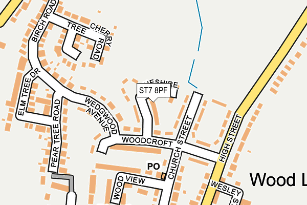 ST7 8PF map - OS OpenMap – Local (Ordnance Survey)