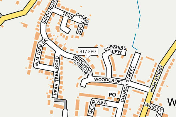 ST7 8PG map - OS OpenMap – Local (Ordnance Survey)