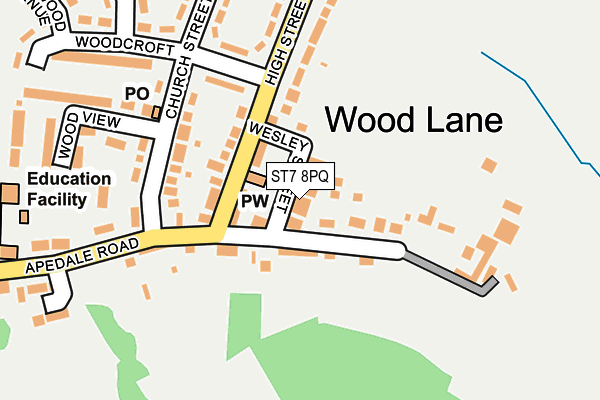 ST7 8PQ map - OS OpenMap – Local (Ordnance Survey)