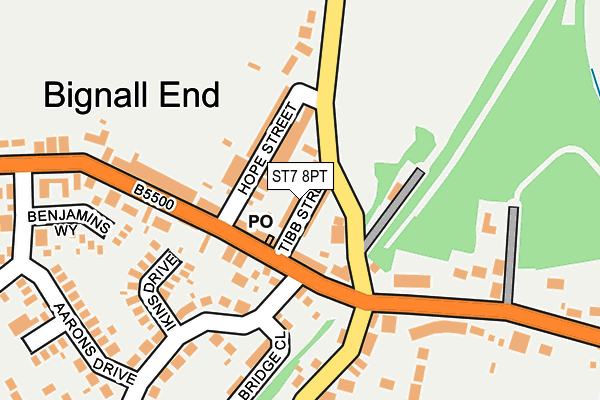 ST7 8PT map - OS OpenMap – Local (Ordnance Survey)