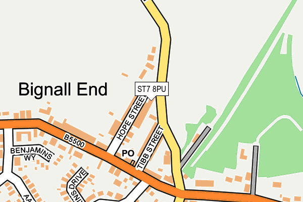 ST7 8PU map - OS OpenMap – Local (Ordnance Survey)
