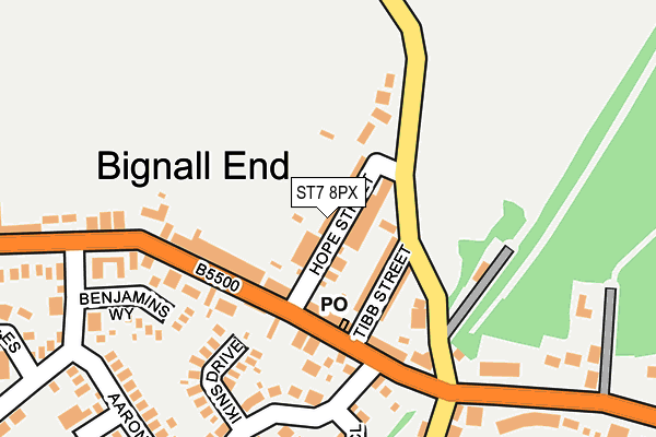 ST7 8PX map - OS OpenMap – Local (Ordnance Survey)