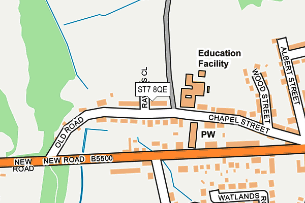 ST7 8QE map - OS OpenMap – Local (Ordnance Survey)