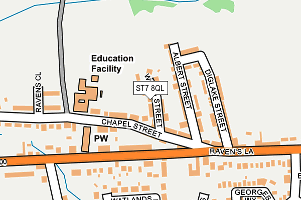 ST7 8QL map - OS OpenMap – Local (Ordnance Survey)