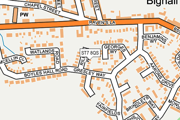 ST7 8QS map - OS OpenMap – Local (Ordnance Survey)