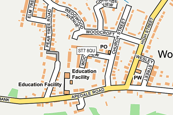 ST7 8QU map - OS OpenMap – Local (Ordnance Survey)