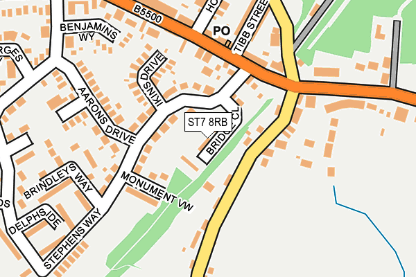 ST7 8RB map - OS OpenMap – Local (Ordnance Survey)