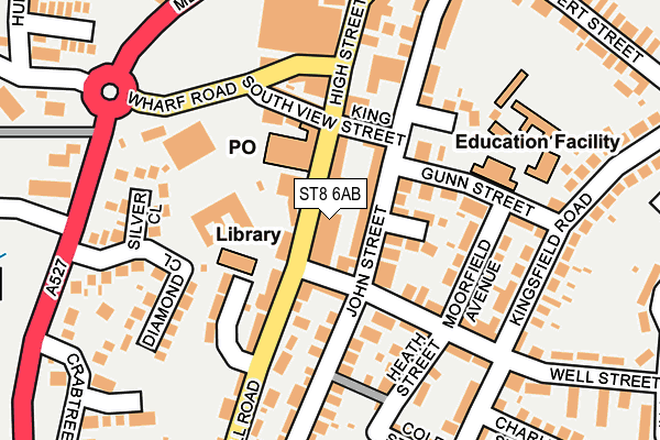 ST8 6AB map - OS OpenMap – Local (Ordnance Survey)