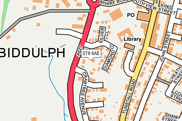 ST8 6AE map - OS OpenMap – Local (Ordnance Survey)