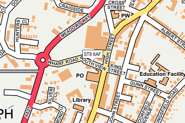 ST8 6AF map - OS OpenMap – Local (Ordnance Survey)