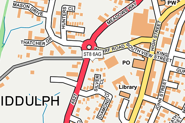 ST8 6AG map - OS OpenMap – Local (Ordnance Survey)