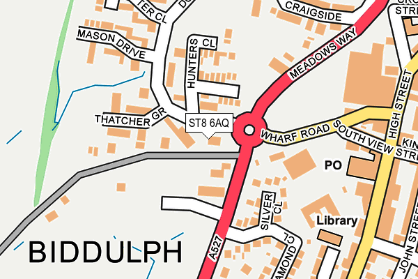 ST8 6AQ map - OS OpenMap – Local (Ordnance Survey)