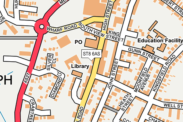ST8 6AS map - OS OpenMap – Local (Ordnance Survey)