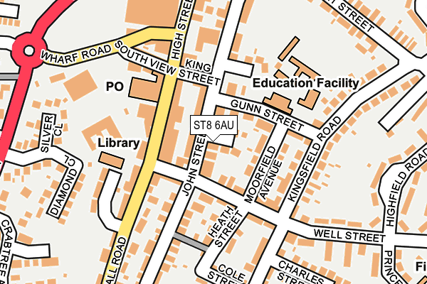 ST8 6AU map - OS OpenMap – Local (Ordnance Survey)