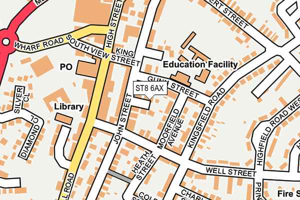 ST8 6AX map - OS OpenMap – Local (Ordnance Survey)