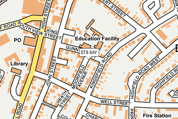 ST8 6AY map - OS OpenMap – Local (Ordnance Survey)
