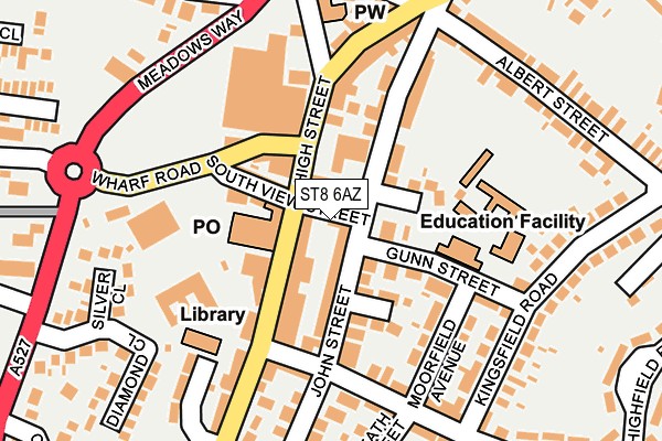 ST8 6AZ map - OS OpenMap – Local (Ordnance Survey)