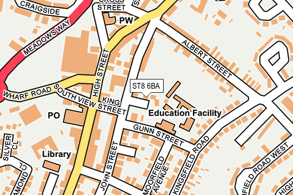 ST8 6BA map - OS OpenMap – Local (Ordnance Survey)