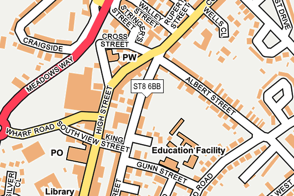 ST8 6BB map - OS OpenMap – Local (Ordnance Survey)