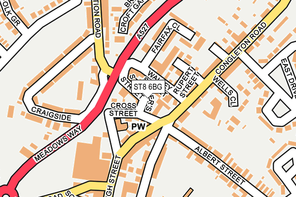 ST8 6BG map - OS OpenMap – Local (Ordnance Survey)