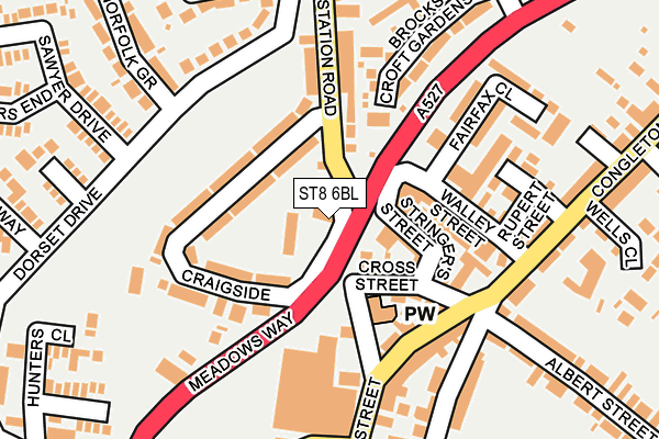 ST8 6BL map - OS OpenMap – Local (Ordnance Survey)