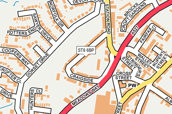 ST8 6BP map - OS OpenMap – Local (Ordnance Survey)