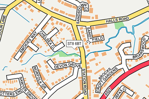 ST8 6BT map - OS OpenMap – Local (Ordnance Survey)