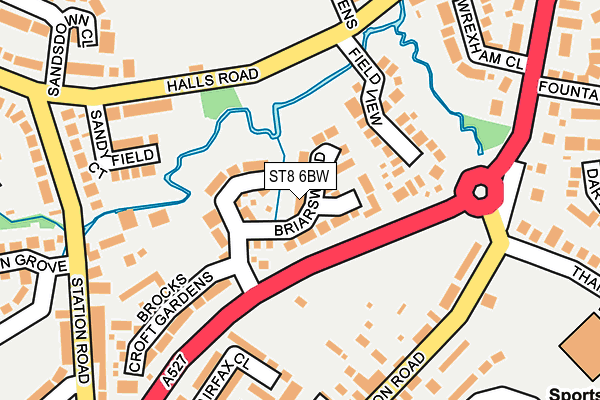 ST8 6BW map - OS OpenMap – Local (Ordnance Survey)