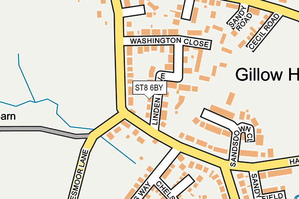 ST8 6BY map - OS OpenMap – Local (Ordnance Survey)