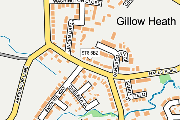ST8 6BZ map - OS OpenMap – Local (Ordnance Survey)