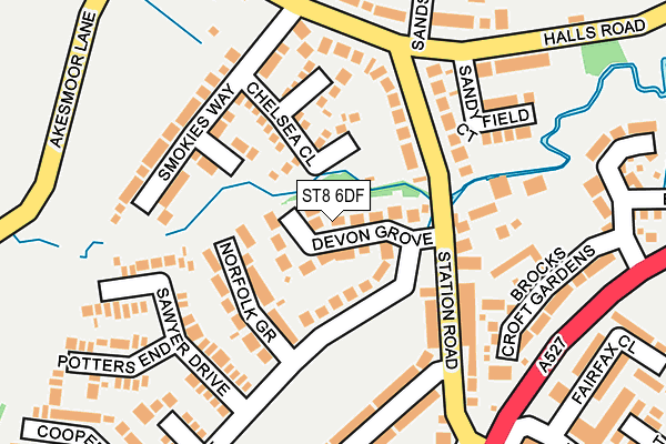 ST8 6DF map - OS OpenMap – Local (Ordnance Survey)