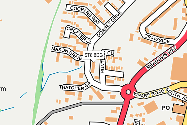 ST8 6DG map - OS OpenMap – Local (Ordnance Survey)