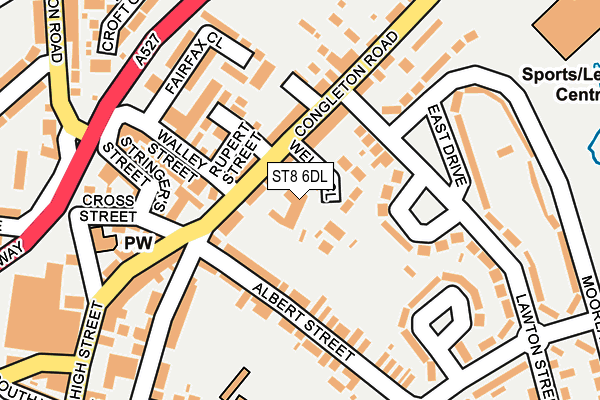 ST8 6DL map - OS OpenMap – Local (Ordnance Survey)