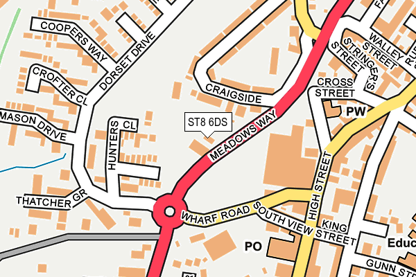 ST8 6DS map - OS OpenMap – Local (Ordnance Survey)