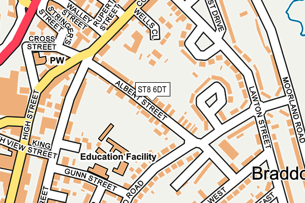 ST8 6DT map - OS OpenMap – Local (Ordnance Survey)