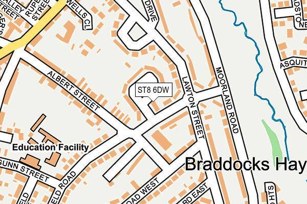 ST8 6DW map - OS OpenMap – Local (Ordnance Survey)